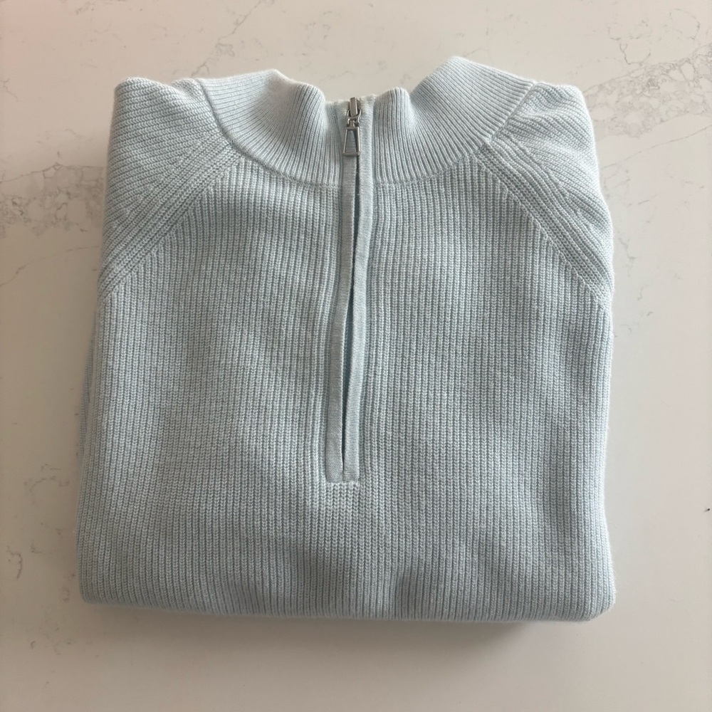 Lululemon Cotton-Blend Half-Zip Sweater - Powder Blue - Picture 2 of 5